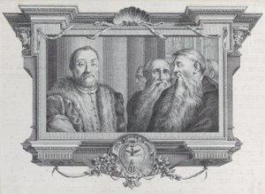 Drie bebaarde mannen, één met bont, 1756 door Bartolomeo Crivellari, Gabriel Söderling