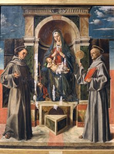 Madonna en Kind op de troon tussen Sint Franciscus en Sint Bernardinus van Siena