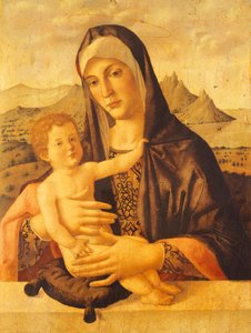 Madonna en Kind zittend, door Bartolomeo Montagna (circa 1450-1523)
