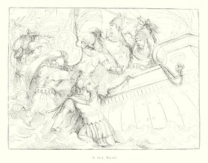 Een zeeslag door Bartolomeo Pinelli