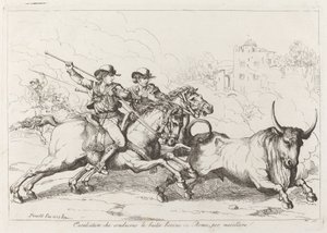 Cavalcature che conducono le bestie bovine in Roma, per macellare (Plate 16)