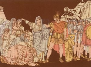 Coriolanus en zijn moeder door Bartolomeo Pinelli
