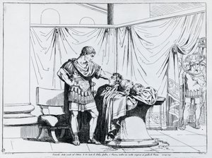 Dood van Piso, gravure door Bartolomeo Pinelli (1781-1835), uit Istoria dell