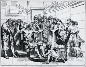 Dood van Seneca, gravure door Bartolomeo Pinelli (1781-1835), uit Istoria dell