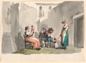 Tekening, In Tivoli, 1807-08 door Bartolomeo Pinelli
