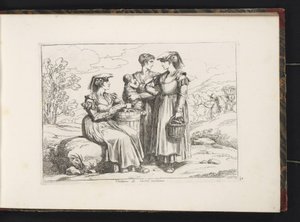 Drie vrouwen en een kind uit Castel Madama