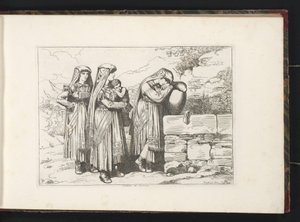 Drie vrouwen en een kind uit Cervara di Roma door Bartolomeo Pinelli