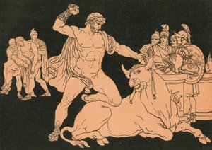Entellus doodt de Stier door Bartolomeo Pinelli
