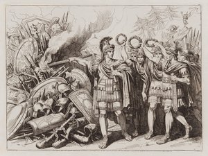 Gaius Marius verbrandt de wapens van de Cimbri en Teutonen door Bartolomeo Pinelli