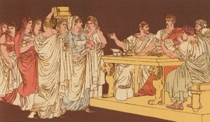 Romeinse dames brengen hun ornamenten door Bartolomeo Pinelli