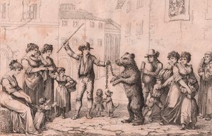 De Beren Dans in Rome, ets door Bartolomeo Pinelli
