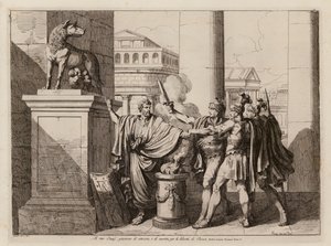 De eed van de Horatii (ets) door Bartolomeo Pinelli