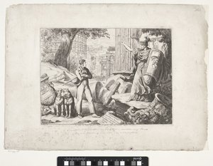 Titelprent met Bartolomeo Pinelli en Roma door Bartolomeo Pinelli