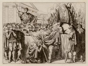 Valerius houdt de grafrede op de begrafenis van Brutus, 509 v.Chr. door Bartolomeo Pinelli