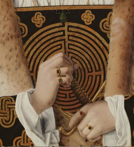 Portret van een man, detail van zijn handen door Bartolomeo Veneto