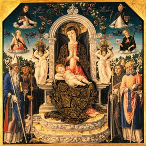 Madonna met Kind en Heiligen door Bartolomeo Vivarini