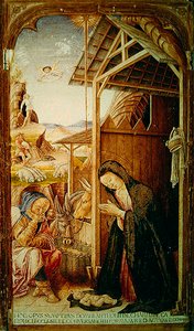Kerststal, centraal paneel van een Conversano polyptiek, 1475