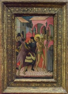 St. Franciscus trekt zijn kleren uit en doet afstand van de bezittingen van zijn vader Pietro di Bernardone door Bartolomeo di Tommaso da Foligno