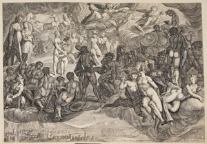 Psyche naar Olympus gedragen door Bartolomeus Willemsz. Dolendo