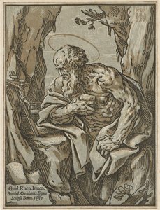 Sint Hiëronymus, naar Guido Reni, 1637 door Bartolommeo Coriolano