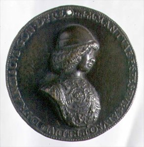 Portretmedaille met Francesco Gonzaga II (1466-1519) door Bartolommeo Melioli