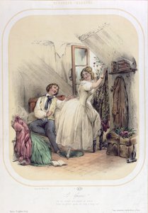 Illustratie voor het lied Le Grenier door Pierre Jean de Beranger (1780-1857) door Bassaget Numa