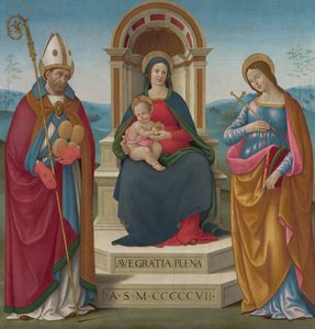 Madonna en Kind met St. Justus van Volterra en St. Margaret van Antiochië