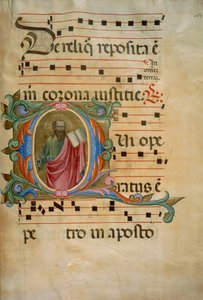 Verlichte initiaal met de figuur van Sint Paulus (Corale 8, ca. 163), voor koorboek 8 van Santa Maria degli Angeli door Batrolomeo di Fruosino