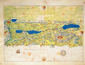 Heilig Land, Israël en Palestina, uit Atlas van de Wereld in drieëndertig Kaarten, door Battista Agnese