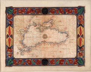 Kaart van de Zwarte Zee inclusief delen van het huidige Roemenië, Bulgarije, Turkije, Oekraïne en Rusland