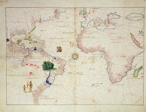 De Nieuwe Wereld, uit een Atlas van de Wereld in 33 Kaarten, Venetië, 1 september 1553
