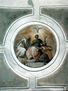 Voorstelling van een van de Deugden, detail van het plafond van de Grimani-kapel door Battista Franco