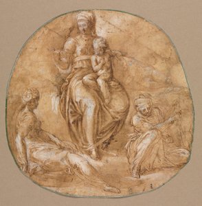 Maagd en Kind met St. Catharina van Alexandrië en Sint Anna (?) door Battista Franco