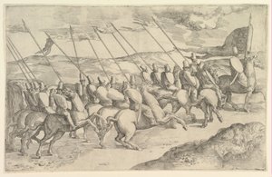 Een Gezelschap Ruiters door Battista Franco Veneziano