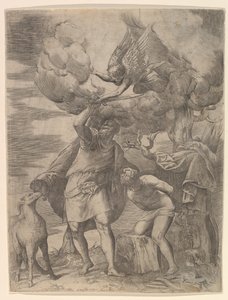 De Engel die de Arm van Abraham Tegenhoudt, na 1552