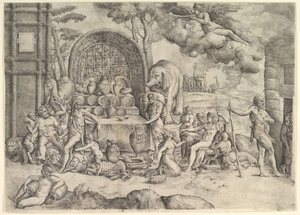 De bruiloft van Cupido en Psyche rechter paneel, ca. 1530-61