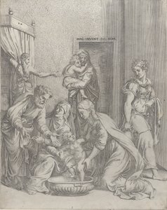 De Heilige Familie, 1535-73 door Battista del Moro