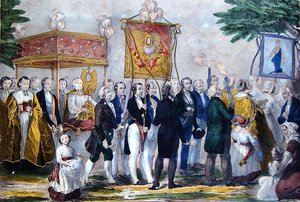 Processie van de Confrerie du Tres Saint Sacrament, begin 19e eeuw