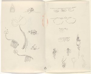 Studies voor sieradenontwerpen [verso] door Beatrice Godwin Whistler