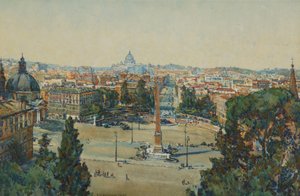 Rome, vanaf de Pincio, Piazza Del Popolo