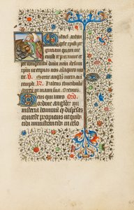 Sint Michiel in gevecht met de duivel door Bedford Master