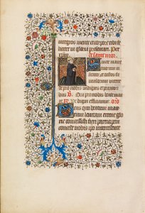 Abt Maurus met een staf en een boek, ca. 1440-50 door Bedford Master Workshop