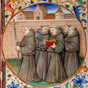 Scène uit het kloosterleven (detail)
