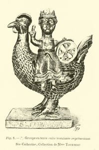 Glazen terracotta figuur die St. Catharina voorstelt