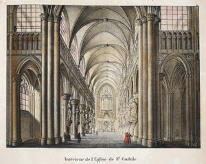 Interieur van de Sint-Goedelekerk, ca. 1895