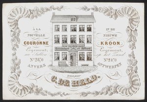La Nouvelle Couronne, De Nieuwe Kroon, Anvers, Antwerpen (gravure) door Belgian School