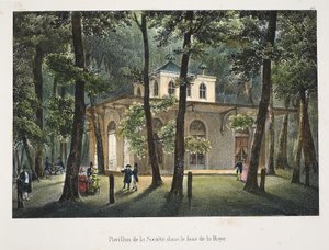 Paviljoen van de Sociëteit, in het bos van Den Haag, ca. 1895 door Belgian School