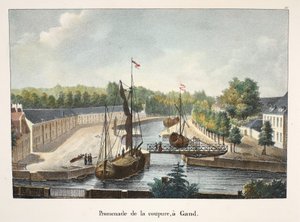 Promenade van de coupure, in Gent, ca. 1895