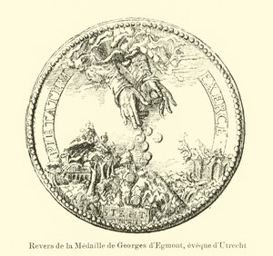 Keerzijde van een medaille van George van Egmond, bisschop van Utrecht