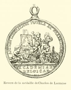 Keerzijde van de medaille van Karel van Lotharingen door Belgian School